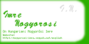imre mogyorosi business card